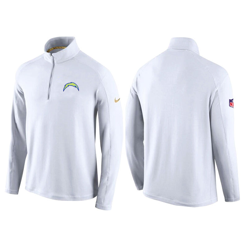 San Diego Chargers White Game Day Half-Zip Knit Performance Tri-Blend Jacket