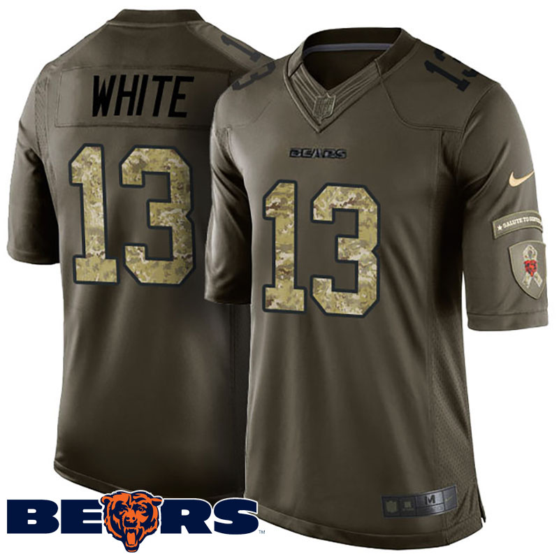 Chicago Bears #13 Kevin White Green Salute To Service Preseason Game Jersey