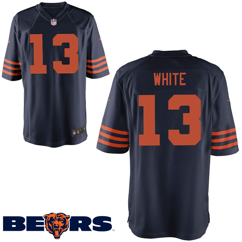 Chicago Bears #13 Kevin White Navy Throwback Game Preseason Game Jersey