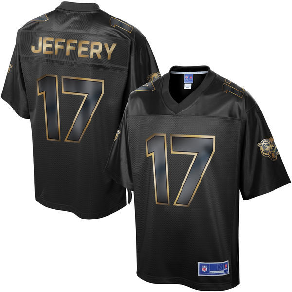 Chicago Bears #17 Alshon Jeffery Super Bowl 50 Black Gold Collection Jersey