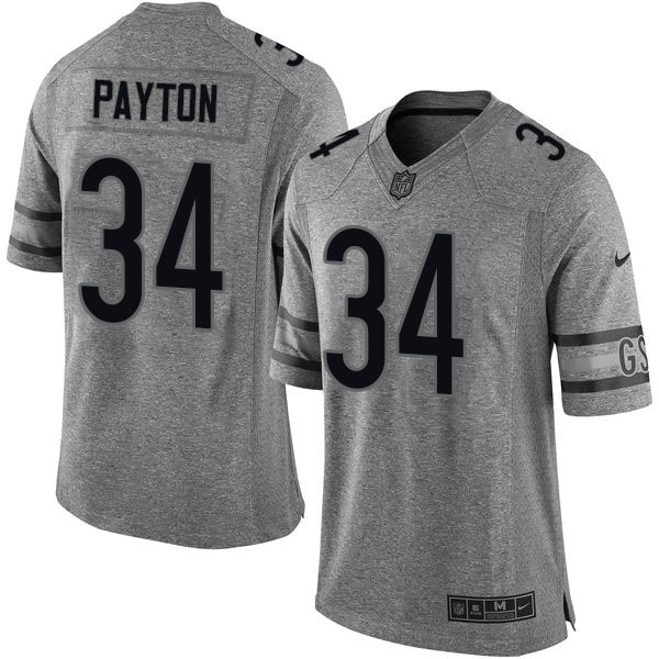 Chicago Bears #34 Walter Payton Gray Gridiron Limited Jersey