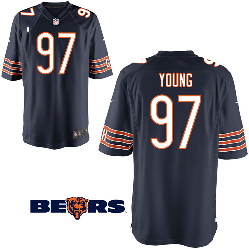 Chicago Bears #97 Willie Young Navy Game Jersey