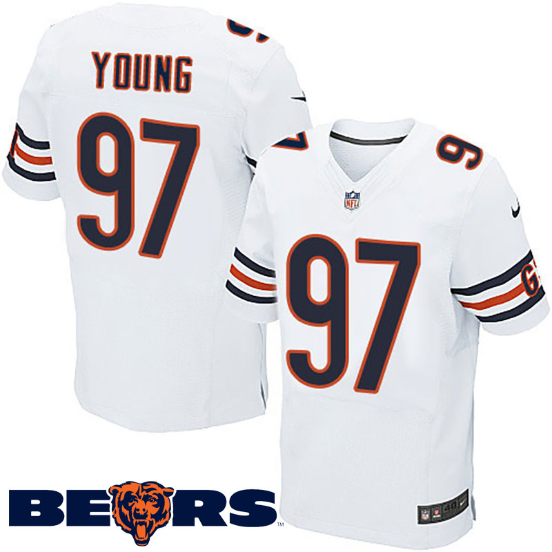 Chicago Bears #97 Willie Young White Elite Jersey