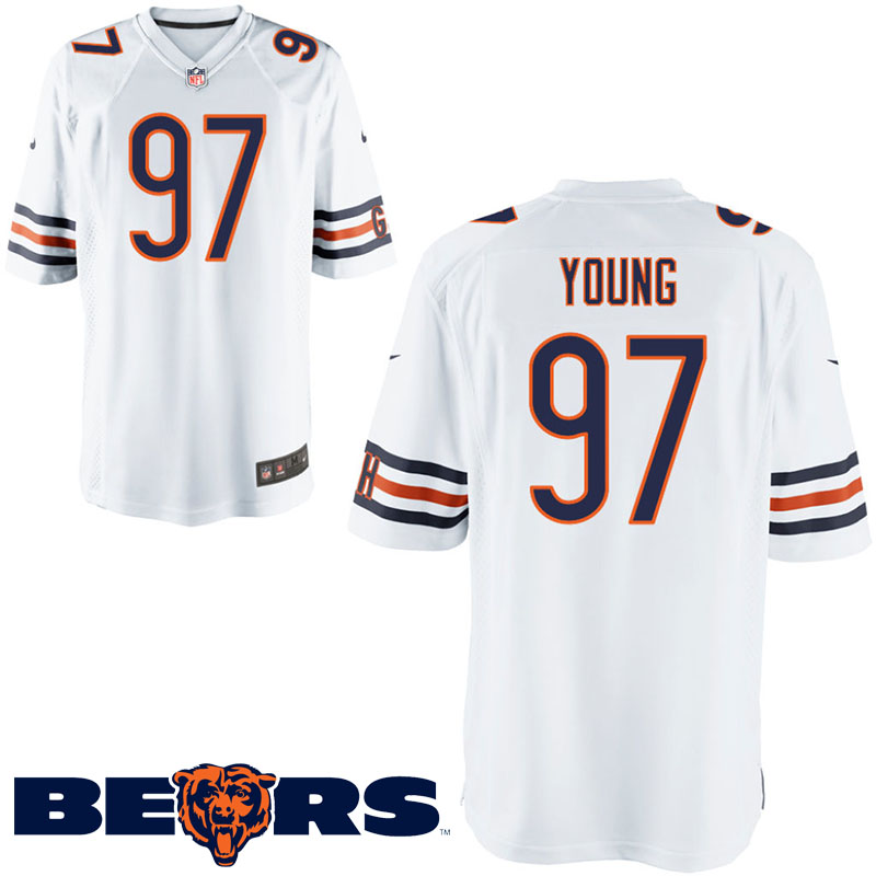 Chicago Bears #97 Willie Young White Game Jersey