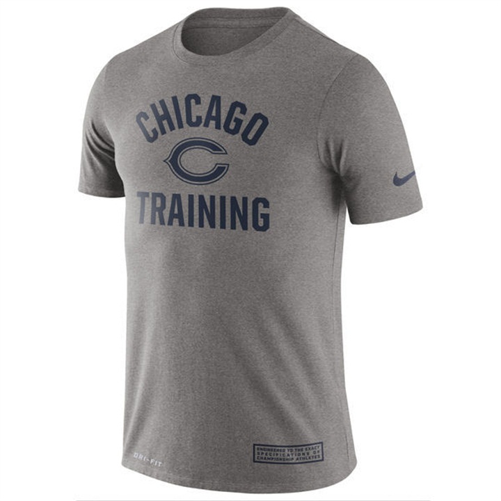 Chicago Bears Heathered Gray Training Performance Logo T-shirt