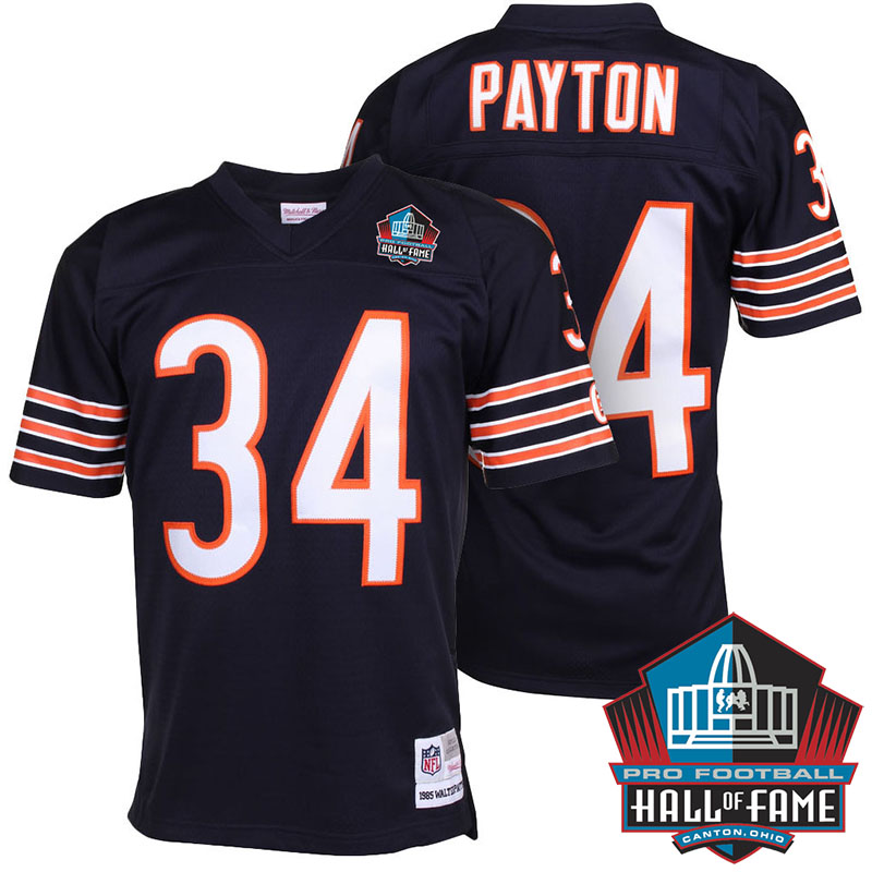 Chicago Bears #34 Walter Payton Navy Throwback Replica Jersey