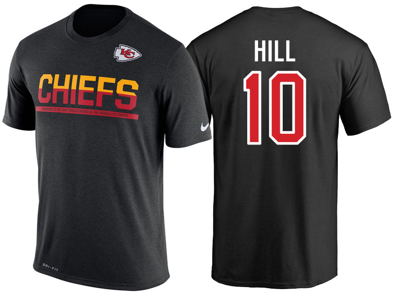 Kansas City Chiefs #10 Tyreek Hill Black Team Practice Legend Performance T-Shirt