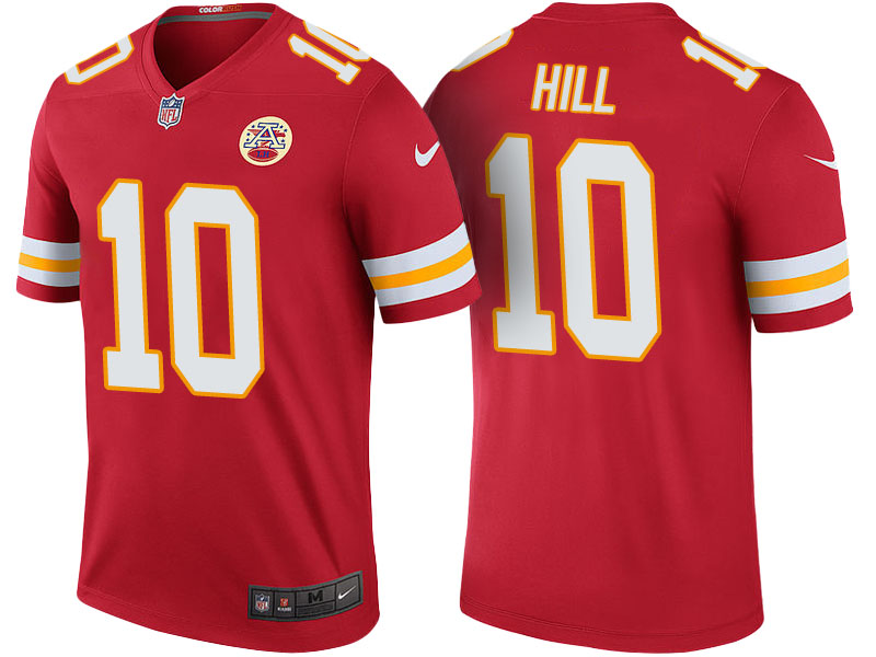 Kansas City Chiefs #10 Tyreek Hill Red Color Rush Legend Jersey - Light Up Thursday Night