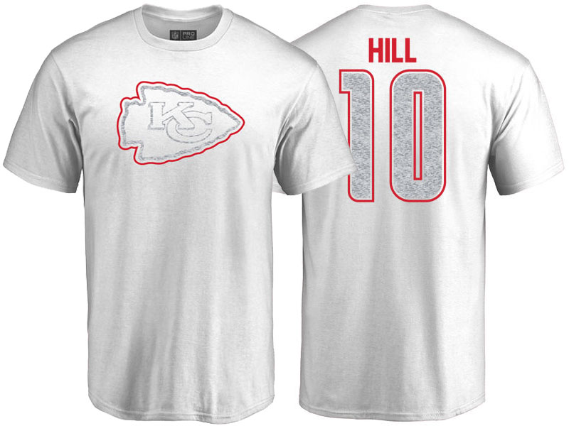 Kansas City Chiefs #10 Tyreek Hill White Whiteout Name & Number T-Shirt