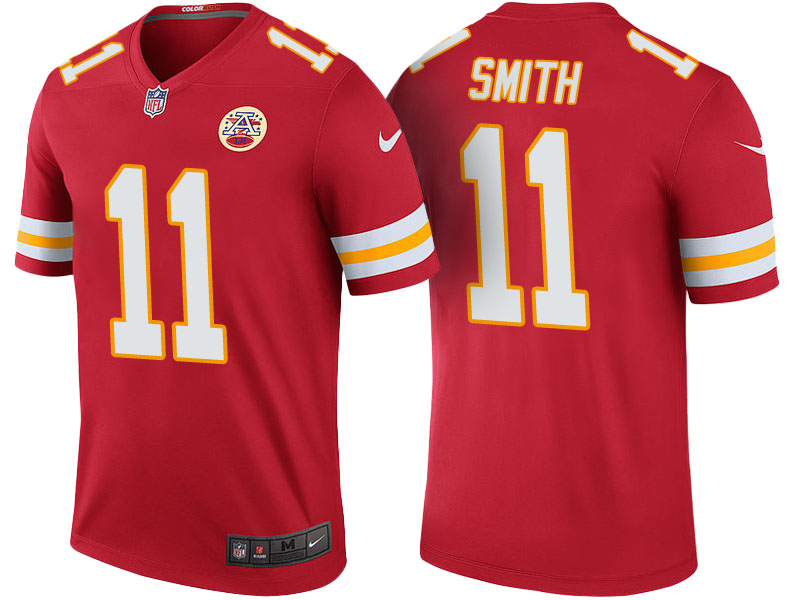 Kansas City Chiefs #11 Alex Smith Red Color Rush Legend Jersey