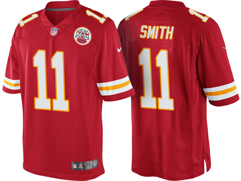 Kansas City Chiefs #11 Alex Smith Red Color Rush Limited Jersey - Light Up Thursday Night