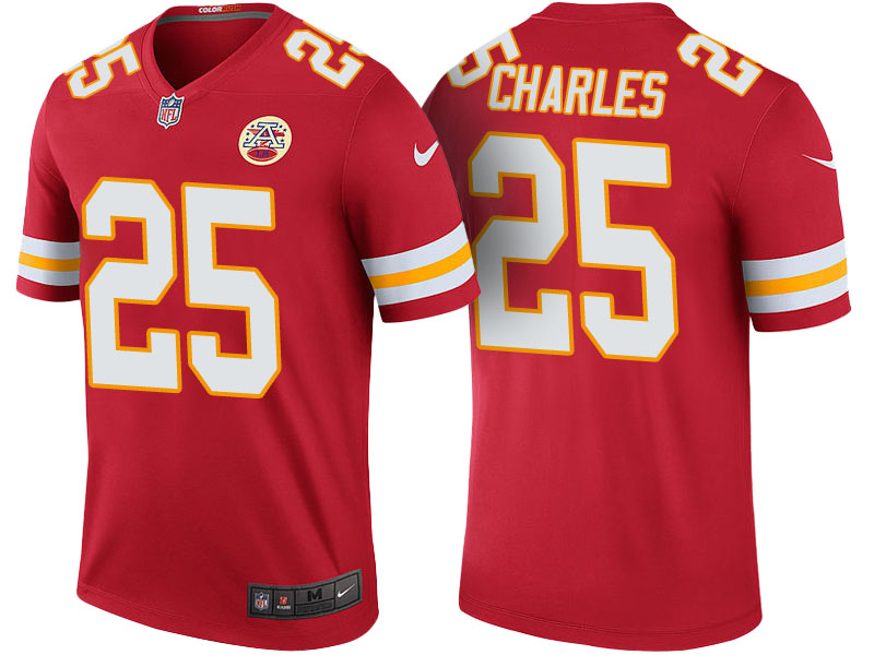 Kansas City Chiefs #25 Jamaal Charles Red Color Rush Legend Jersey