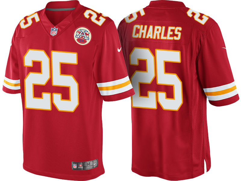 Kansas City Chiefs #25 Jamaal Charles Red Color Rush Limited Jersey - Light Up Thursday Night