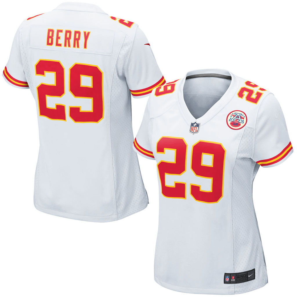 Women Kansas City Chiefs #29 Eric Berry White Game Jersey