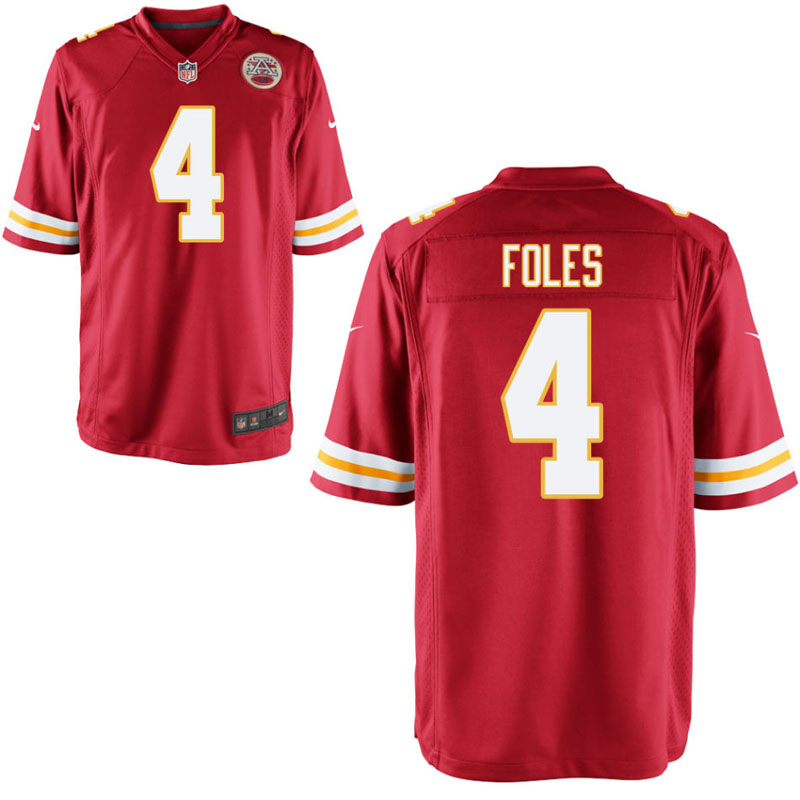 Kansas City Chiefs #4 Nick Foles Red Game Jersey