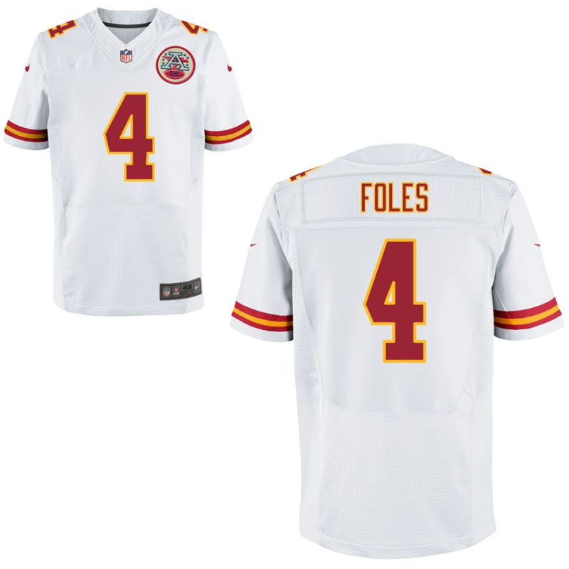 Kansas City Chiefs #4 Nick Foles White Elite Jersey