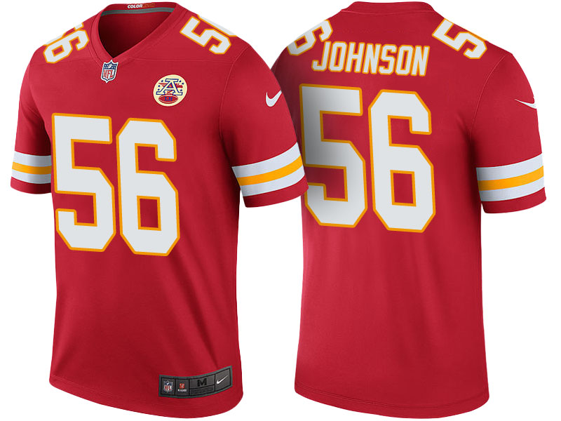 Kansas City Chiefs #56 Derrick Johnson Red Color Rush Legend Jersey