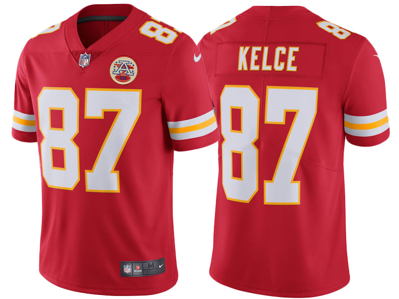 2017 Kansas City Chiefs #87 Travis Kelce Red Vapor Untouchable Limited Jersey