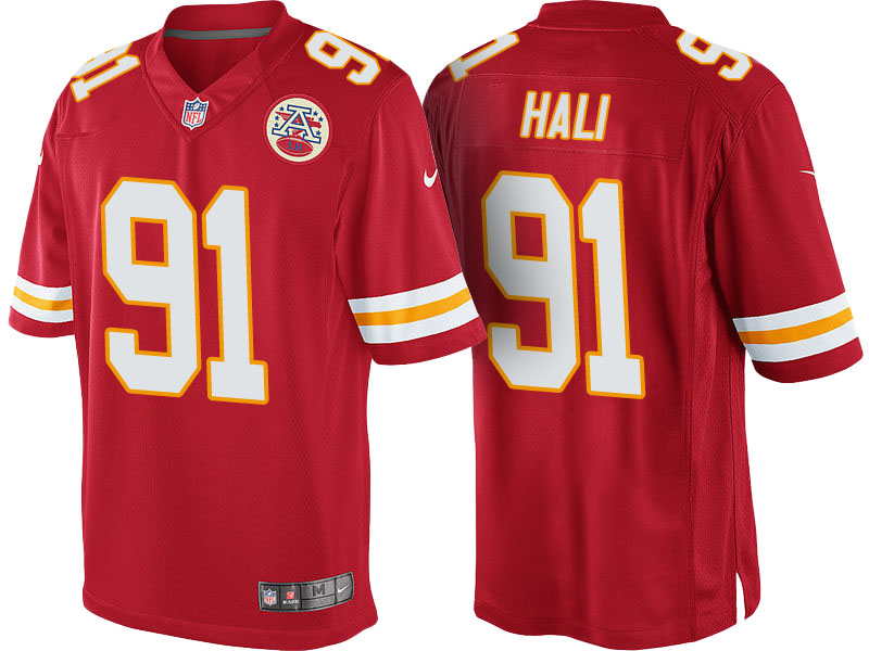 Kansas City Chiefs #91 Tamba Hali Red Color Rush Limited Jersey - Light Up Thursday Night