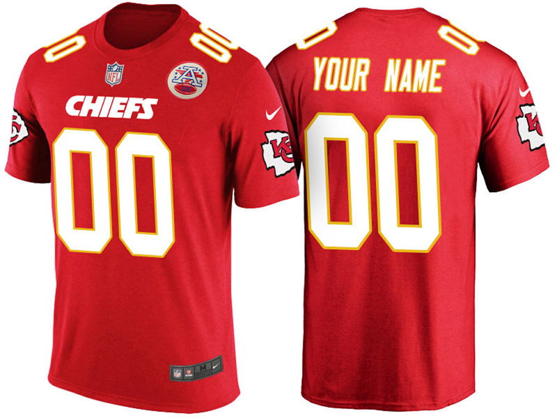 Kansas City Chiefs Custom Red Name & Number T-Shirt