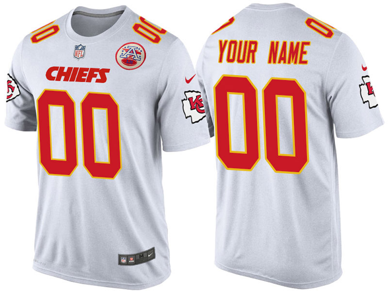 Kansas City Chiefs Custom White Name & Number T-Shirt