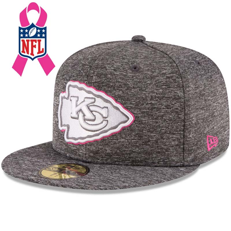 Kansas City Chiefs Gray New Era Heather 2016 Breast Cancer Awareness Sideline 59FIFTY Fitted Hat