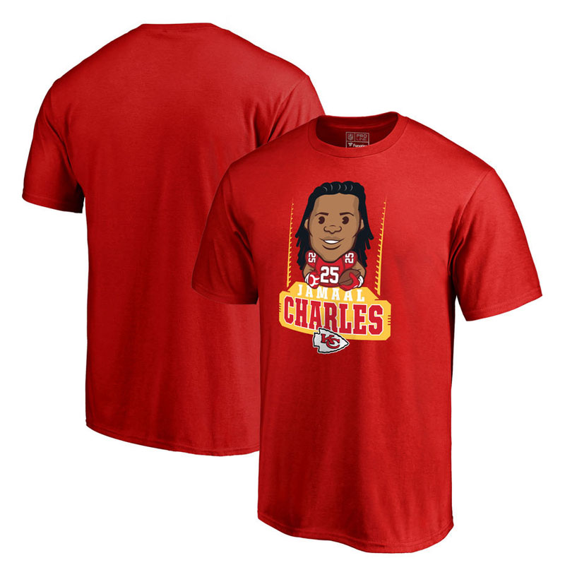 Kansas City Chiefs Jamaal Charles Red Pro Line Emoji Player T-Shirt