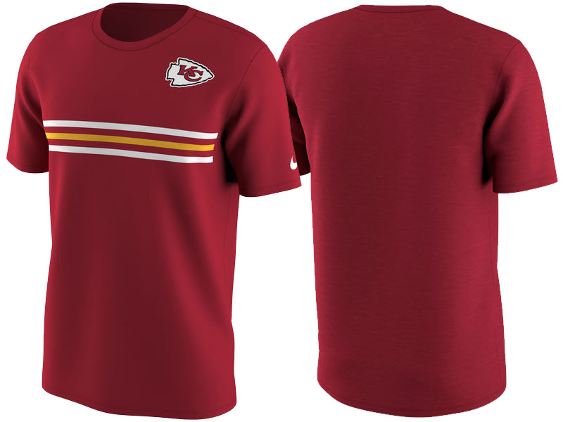 Kansas City Chiefs Red Color Rush Stripe T-Shirt