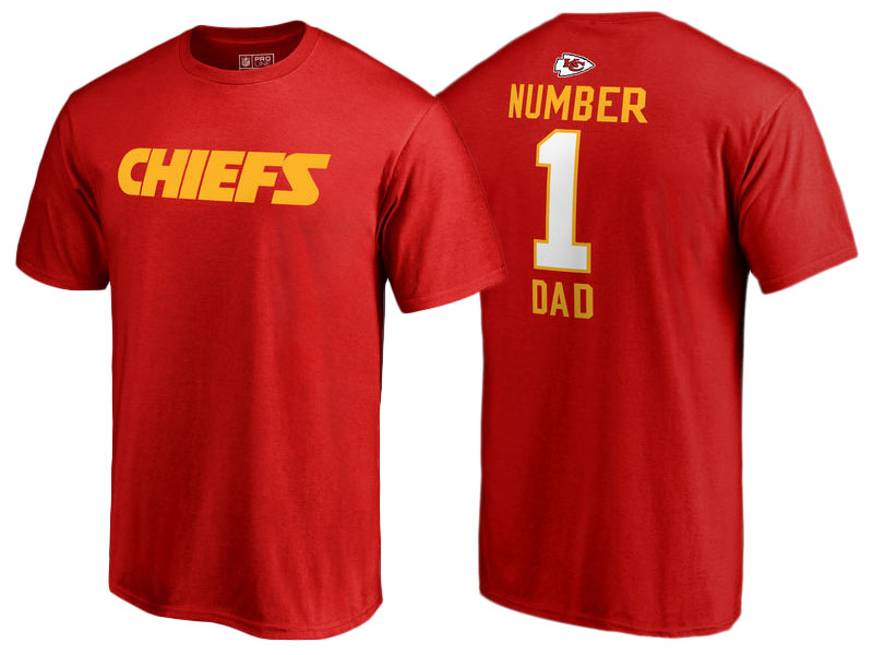 Men's Kansas City Chiefs Red Father's Day Number 1 Dad T-Shirt