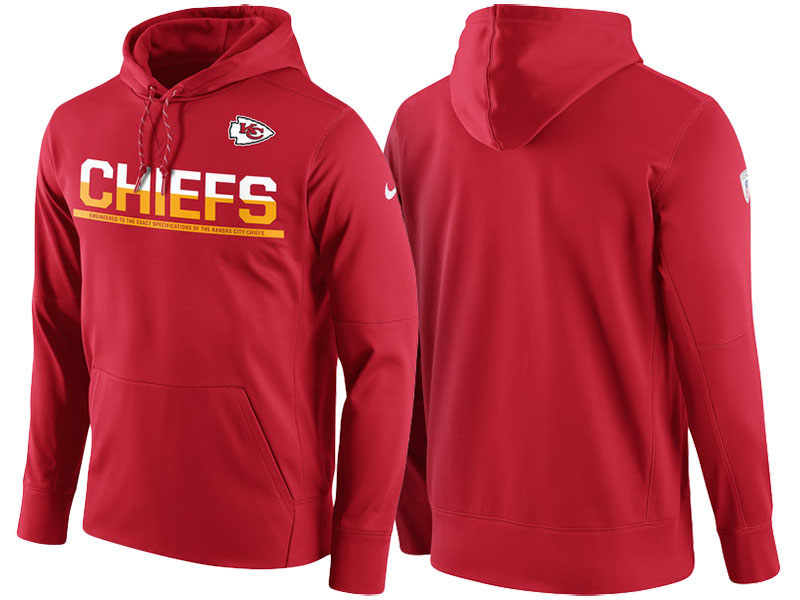 Kansas City Chiefs Red Circuit Thermafit Sideline Winter Pullover Performance Hoodie