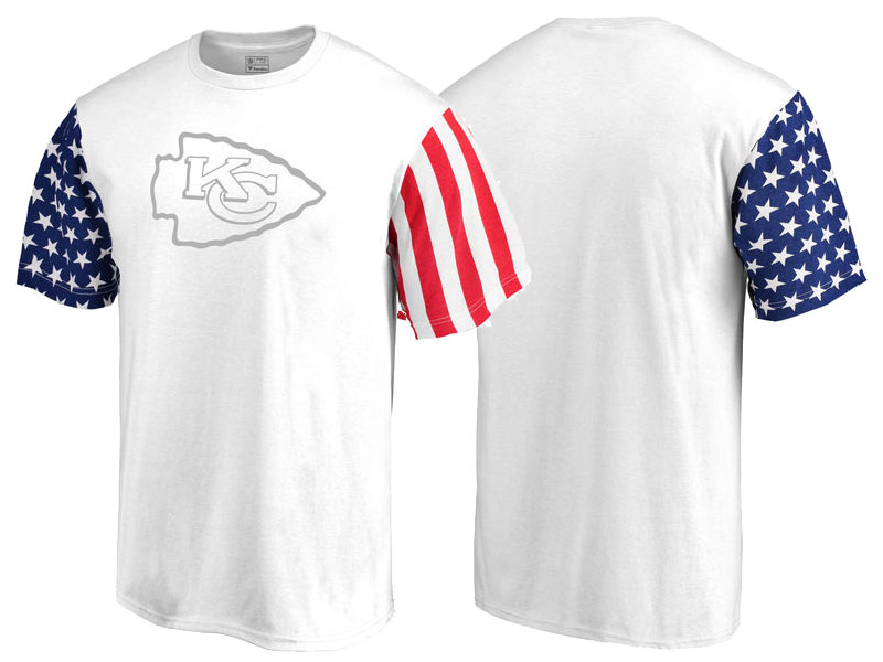 Kansas City Chiefs White Independence Day Stars & Stripes T-Shirt