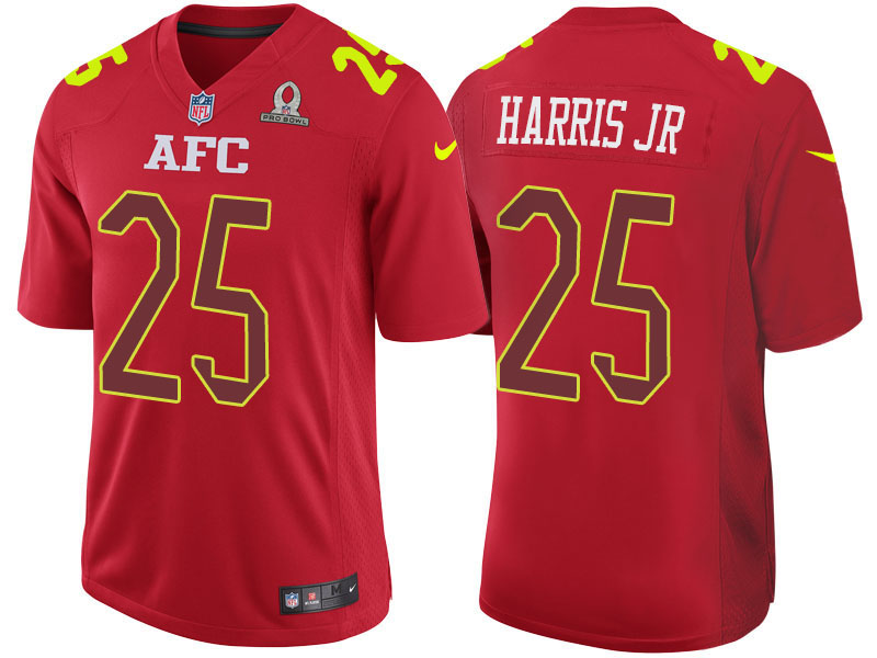 2017 Pro Bowl AFC Chris Harris Jr Red Game Jersey