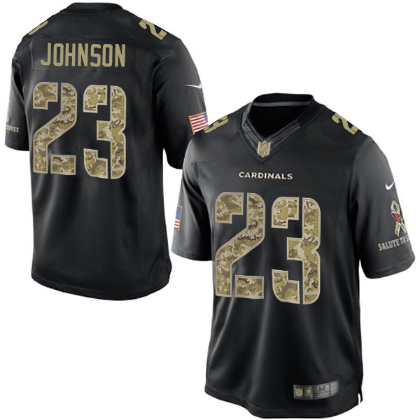 Men's Arizona Cardinals #23 Chris Johnson Black Salute To Service Jersey