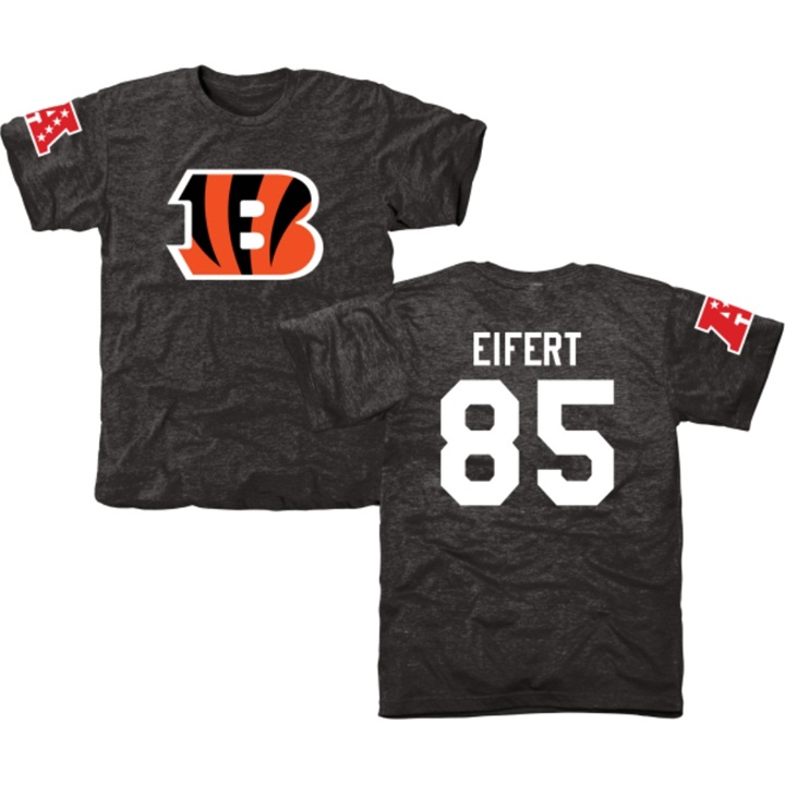 Cincinnati Bengals #85 Tyler Eifert Black Name & Number Tri-Blend T-shirt