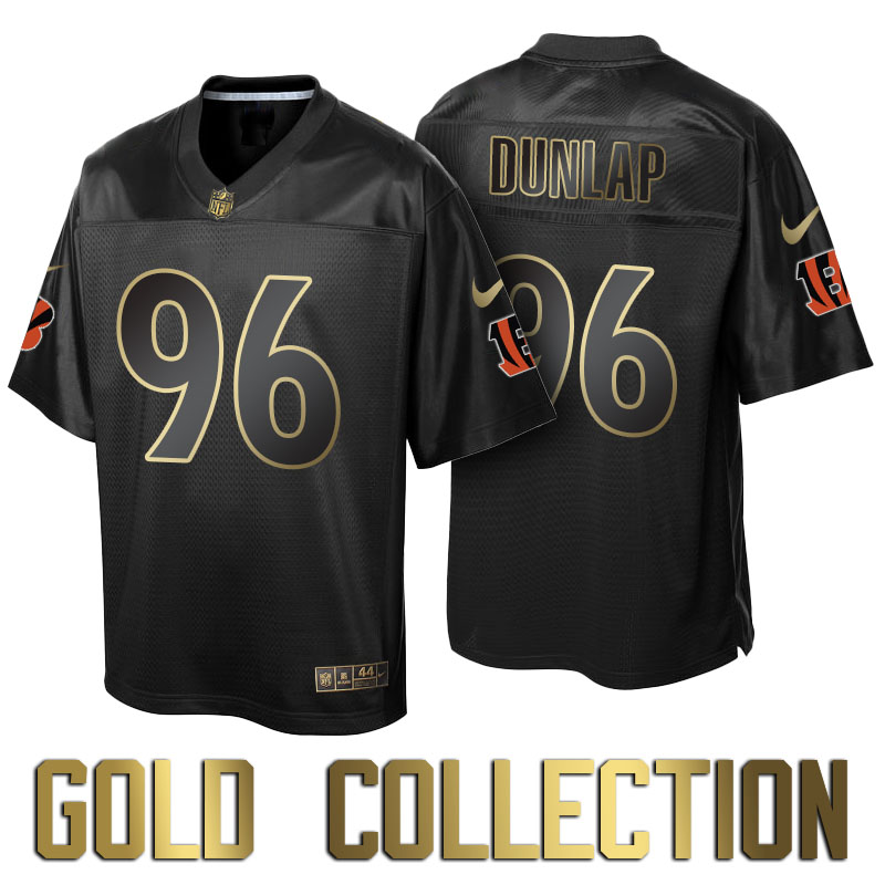 Cincinnati Bengals #96 Carlos Dunlap Super Bowl 50th Black Gold Collection Jersey