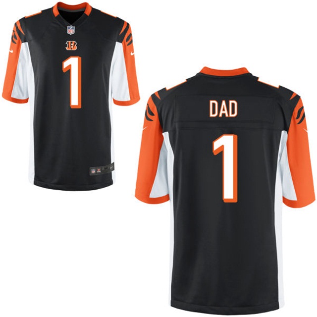 Cincinnati Bengals Black Father's Day Gift Number 1 Dad Jersey