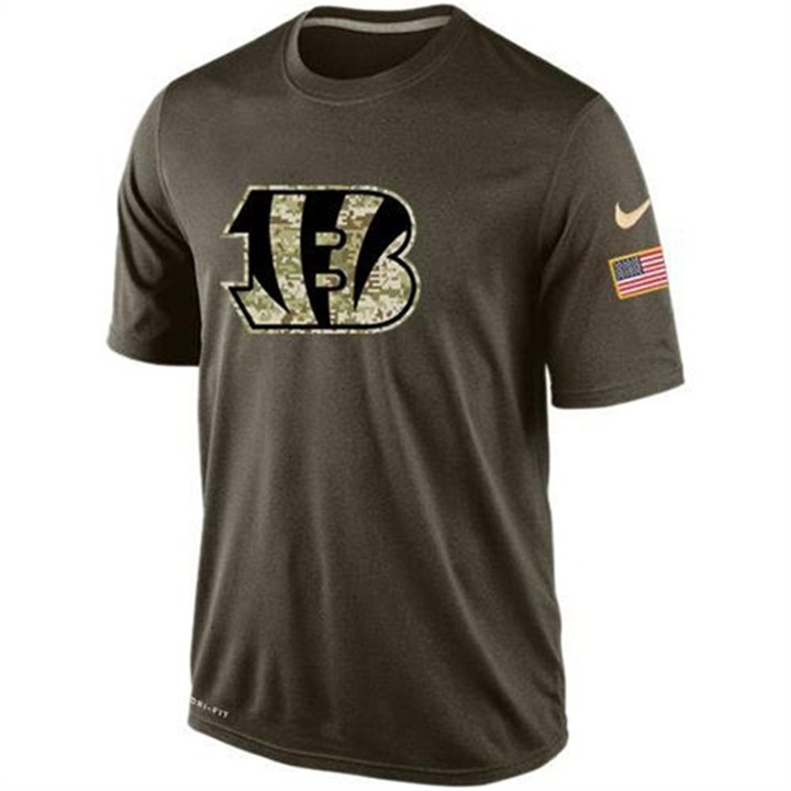 Cincinnati Bengals Green Camo Salute To Service Team T-Shirt