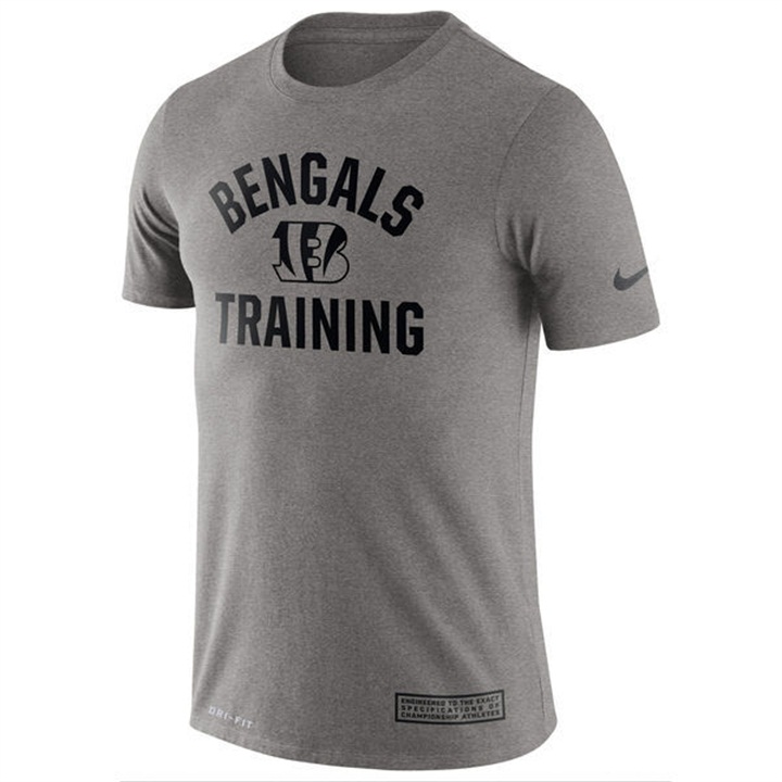 Cincinnati Bengals Heathered Gray Training Performance Logo T-shirt