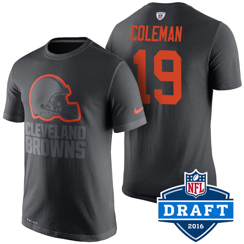 Cleveland Browns #19 Corey Coleman Gray Name And Number T-shirt