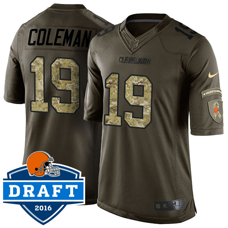 Cleveland Browns #19 Corey Coleman Green Salute To Service Jersey