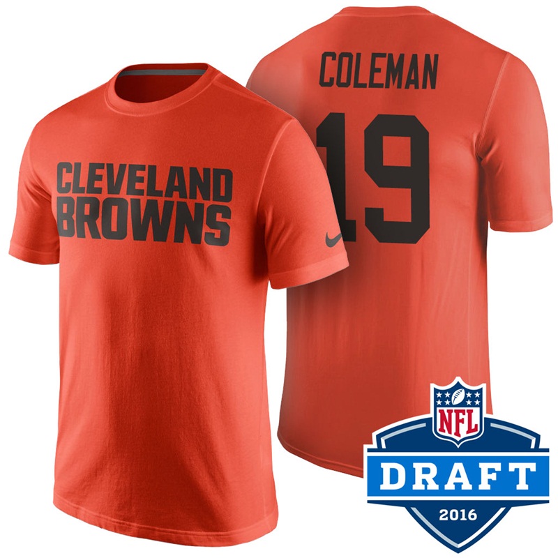 Cleveland Browns #19 Corey Coleman Orange Name And Number T-shirt