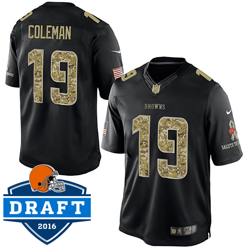 Cleveland Browns #19 Corey Coleman Black Salute To Service Jersey