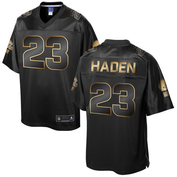 Cleveland Browns #23 Joe Haden Super Bowl 50 Black Gold Collection Jersey