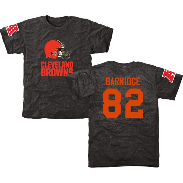 Cleveland Browns #82 Gary Barnidge Black Name & Number Tri-Blend T-shirt