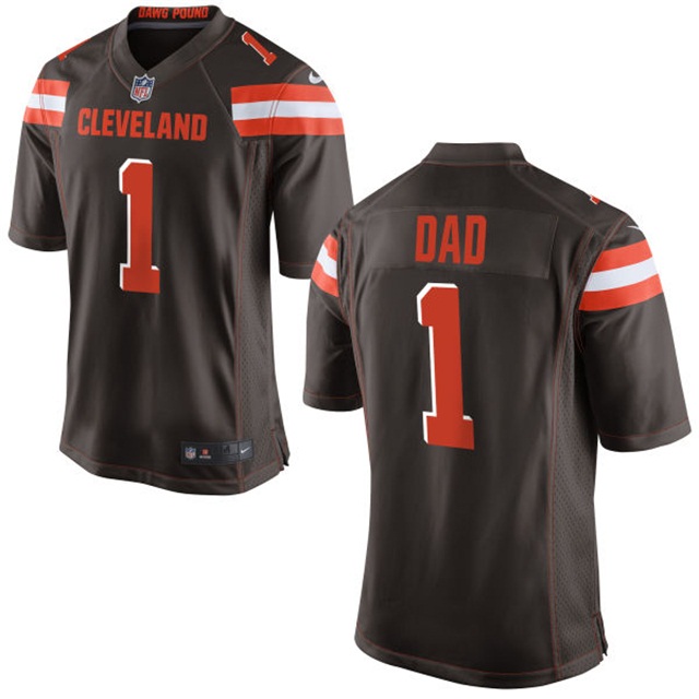 Cleveland Browns Brown Father's Day Gift Number 1 Dad Jersey