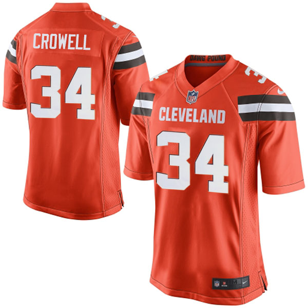 Mens Cleveland Browns #34 Isaiah Crowell Nike Orange Game Jersey