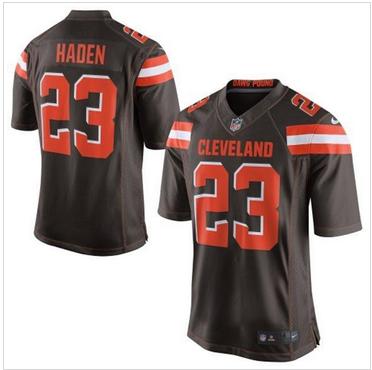 Mens Cleveland Browns#23 Joe Haden Nike Brown Elite Jersey