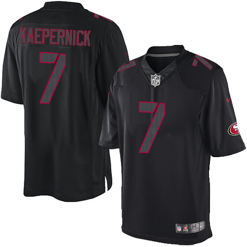 Men's San Francisco 49ers #7 Colin Kaepernick Limited Black Impact Jersey