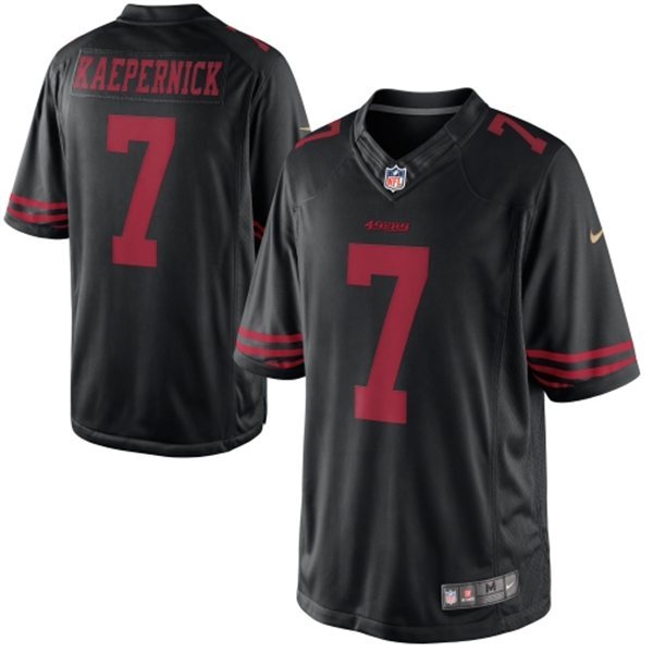 Men's San Francisco 49ers #7 Colin Kaepernick Limited Black Jersey