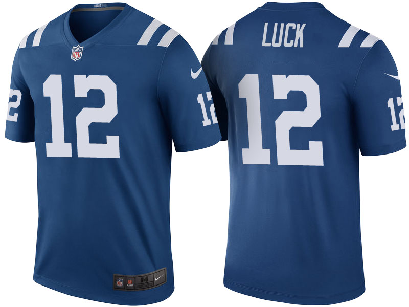 Indianapolis Colts #12 Andrew Luck Royal Color Rush Legend Jersey